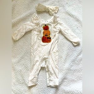 Baby girl Chick Pea pumpkin outfit